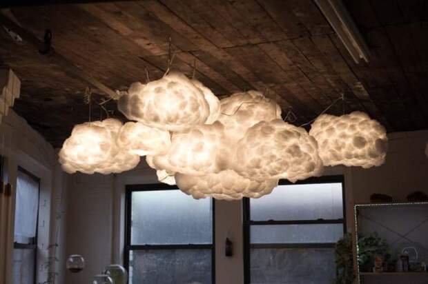 Светильник облако, который может парить в воздухе.