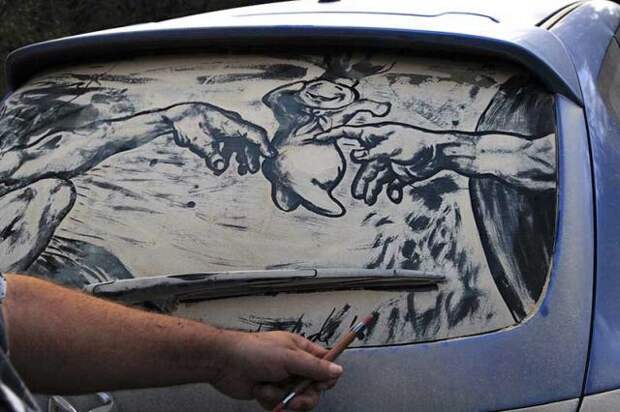 Рисунки на грязных автомобилях Dirty, art, car, авто, грязь, рисунки