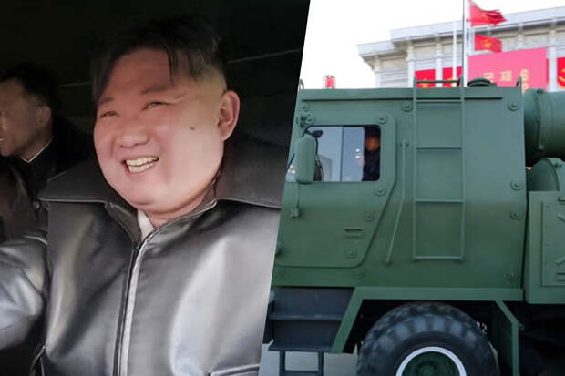 ЦТАК: Ким Чен Ын прокатился по площади за рулем крупнокалиберной РСЗО