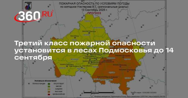Третий класс пожарной опасности установится в лесах Подмосковья до 14 сентября
