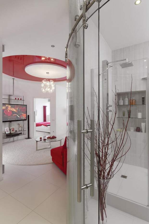 Фотография: Ванная в стиле Хай-тек, Квартира, Цвет в интерьере, Дома и квартиры, Белый – фото на InMyRoom.ru