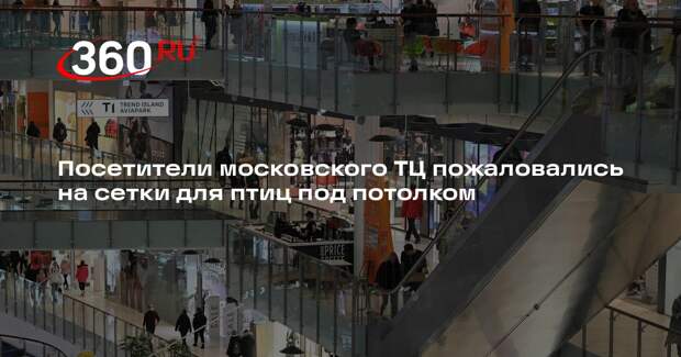 Посетители московского ТЦ пожаловались на сетки для птиц под потолком