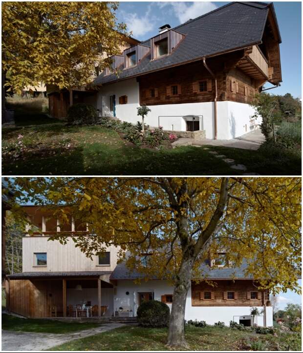 Старый фермерский домик подвергли полной реконструкции, чтобы создать современный дом (Грац, Австрия). | Фото: etoday.ru.