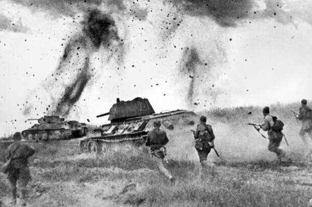 Атака соединений 5 Гвардейской танковой армии в районе Прохоровки.