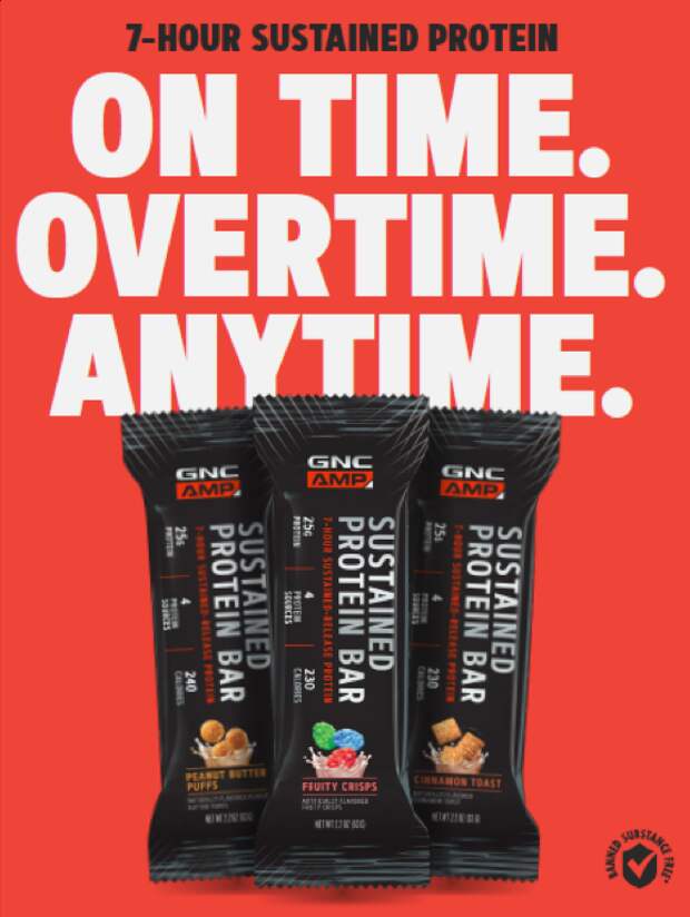 GNC AMP Sustained Protein Bars