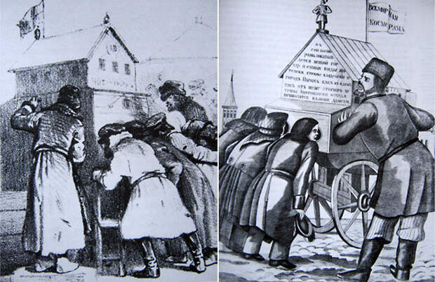 Русский раек, гравюры XIX века. Русский раек, гравюры XIX века.