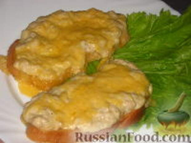 Фото к рецепту: Гренки с куриным фаршем
