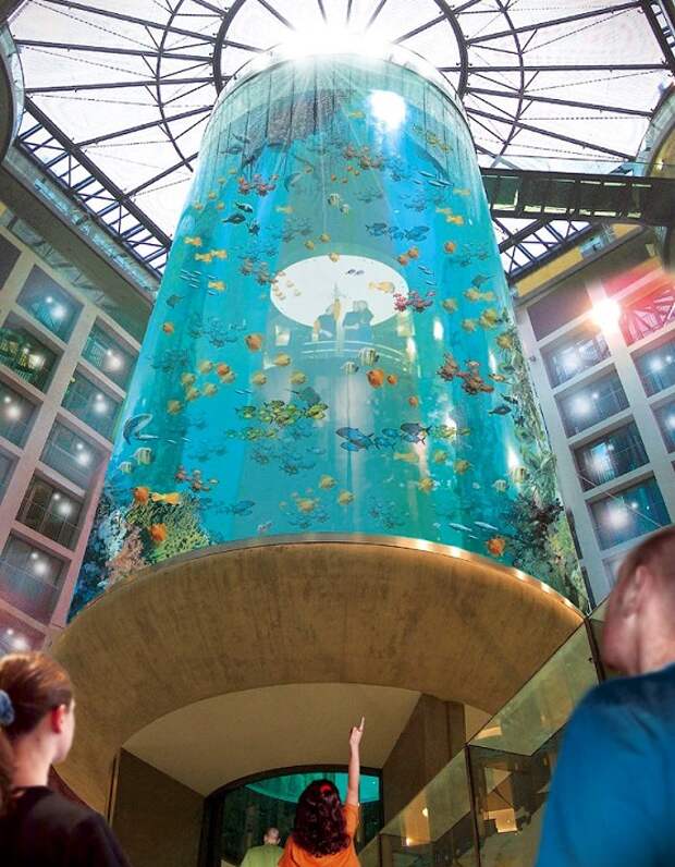 Отель Radisson Blu в Берлине. Гигантский аквариум. Фото