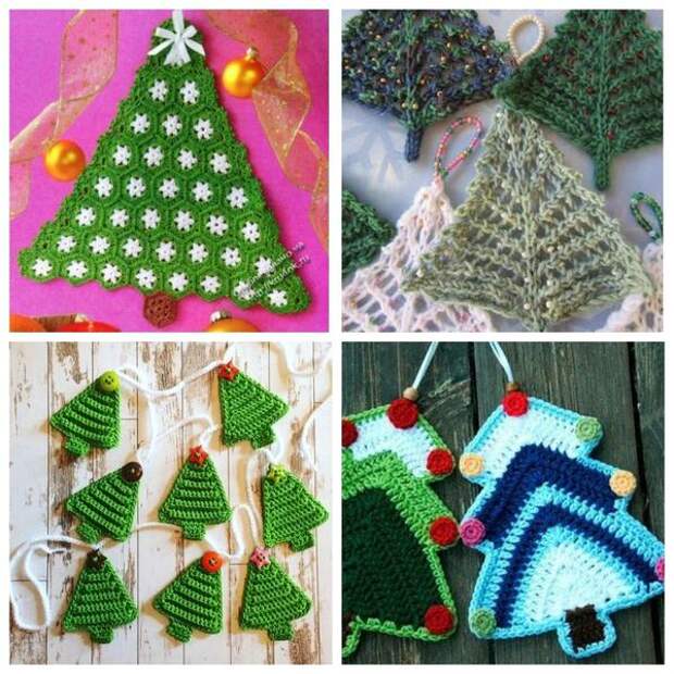 Несколько простых способов связать елку крючком Несколько простых способов связать елку крючком