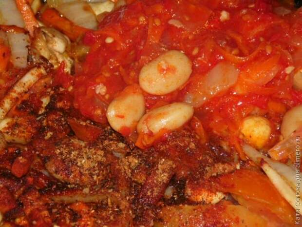 Курица с бобами