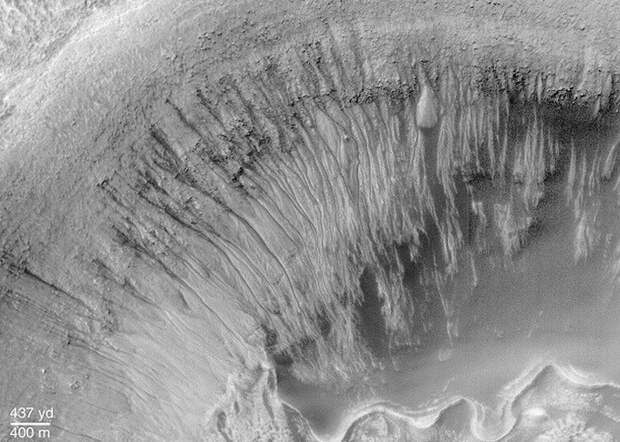 Первое свидетельство жидкой воды на Марсе.