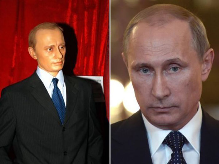 Копия Владимира Владимировича Путина в воске хоть и узнаваема, но однозначно могла бы быть намного лучше.