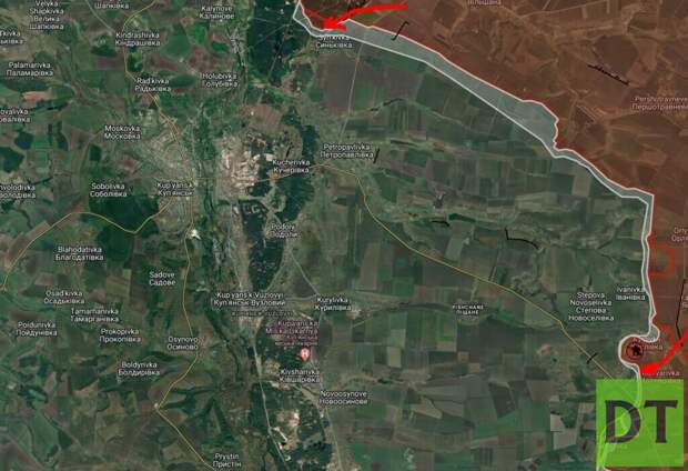 ВС РФ окружают гарнизон ВСУ в Красногоровке, карта боевых дейсвий