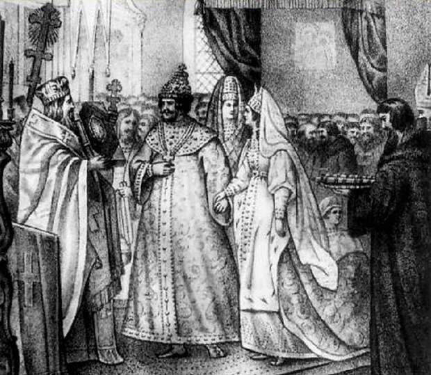 Венчание Ивана III с Софьей Палеолог в 1472 г. Гравюра XIX в Венчание Ивана III с Софьей Палеолог в 1472 г. Гравюра XIX в