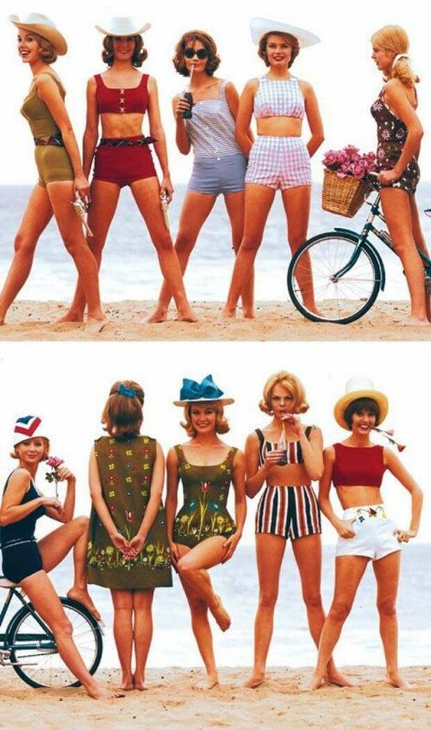 Пляжная мода 1960-х история, ретро, фото, это интересно