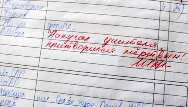 25 смешных замечаний в школьных дневниках 25 смешных замечаний в школьных дневниках