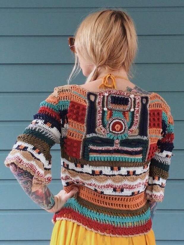 crochet boho sweater: 
