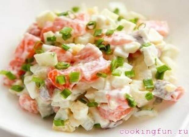 Салат рыбный с картофелем