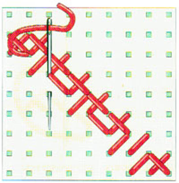 Вышивка крестиком по диагонали. Двойная диагональ справа налево (фото 13)