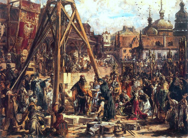Ян Матейк. Казимир III закладывает католический собор в покорённом Львове. 1888