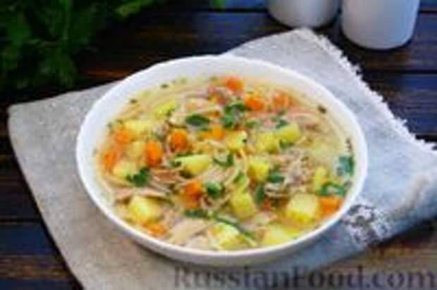 Фото к рецепту: Суп «Рыжик» с жареной вермишелью (без зажарки)