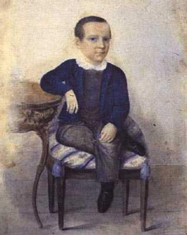 И. С. Тургенев в возрасте 7 лет. Акварель неизвестного художника.