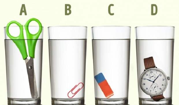 В каком стакане больше воды? (только 2 % людей могут правильно решить эту задачу)