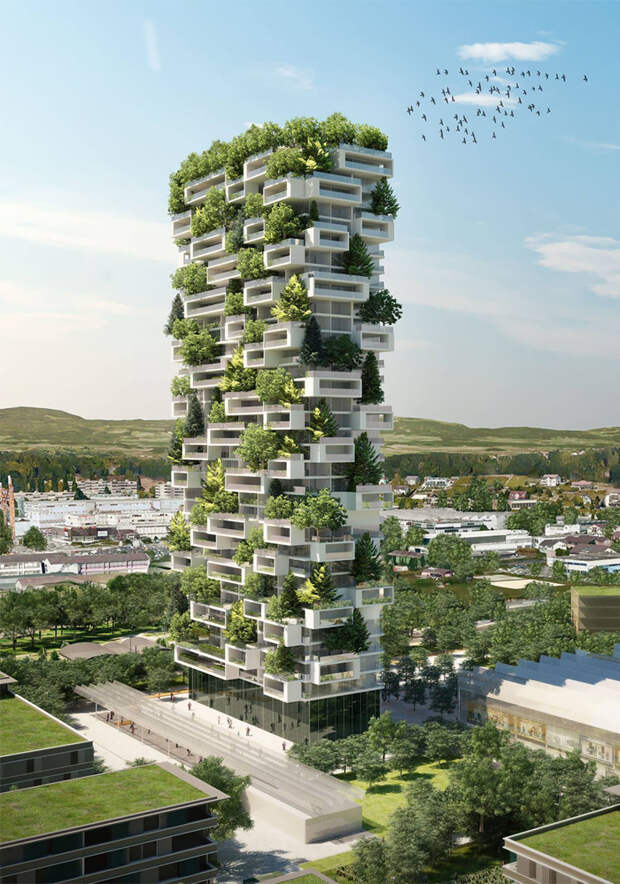 Подобный лес планируют построить еще и в Лозанне, Швейцария  Нанкин, вертикальный, китай, лес