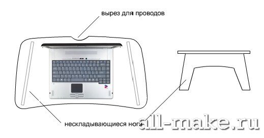 самодельный стол для ноутбука