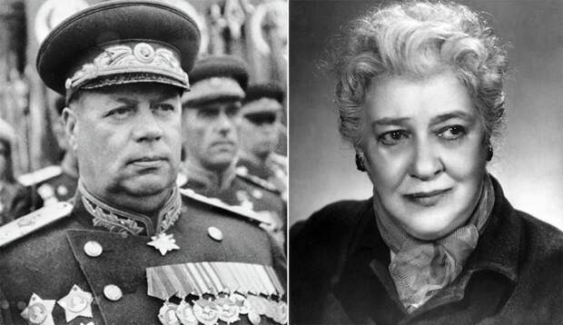 Коллаж - портреты маршала Толбухина и Фаины Раневской
