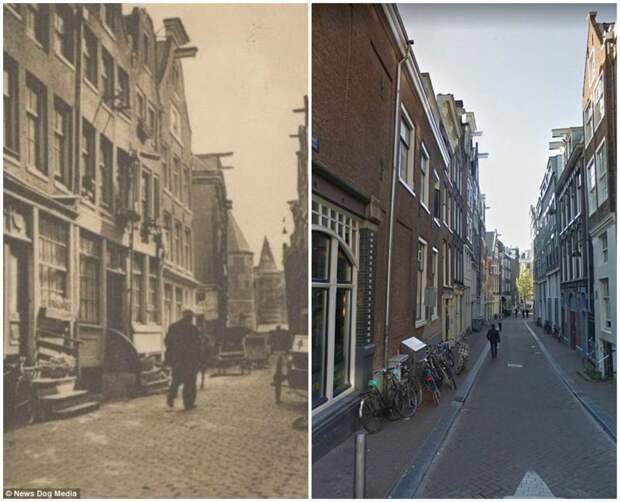 Одна из улиц красных фонарей в 1929-м и в настоящее время амстердам, исторические кадры, история, нидерланды, проститутки, проституция, улица красных фонарей, фото