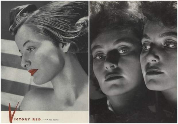 Слева направо: Victory Red от Элизабет Арден. \ Рут Гурвиц, Париж, 1938 год.