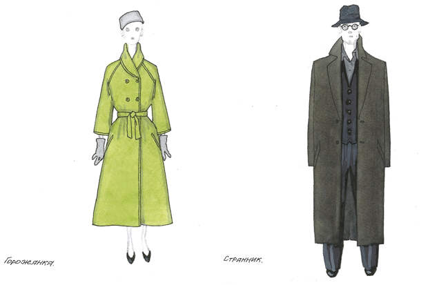 Эскизы костюмов для мюзикла «Вальс-бостон»