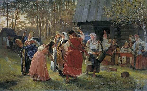 «Девичник» (1889). Автор: А.И.Корзухин.