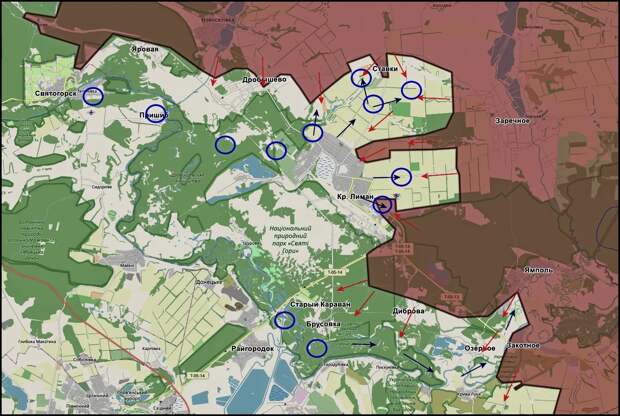 Карта СВО 2 апреля 2026 года. Краснолиманское направление.