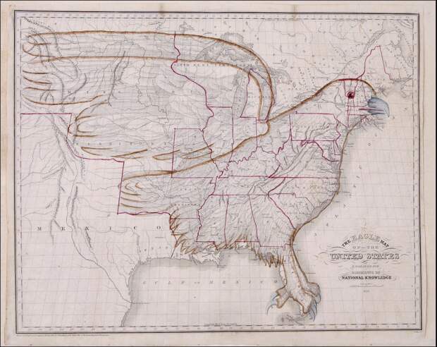 An 1833 map of the United States in the shape of an eagle.JPG