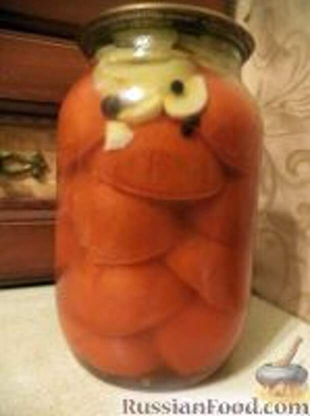 Фото к рецепту: Дольки помидоров в желатиновой заливке Фото к рецепту: Дольки помидоров в желатиновой заливке