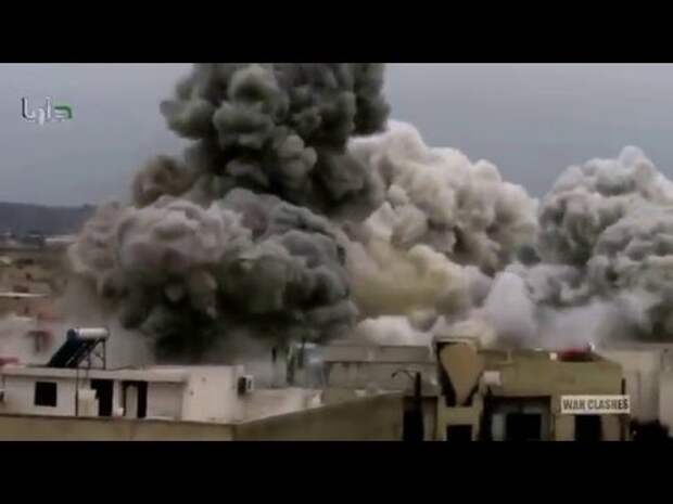 Кадры последствий бомбардировки Ту-22М3 террористов в Сирии (видео)