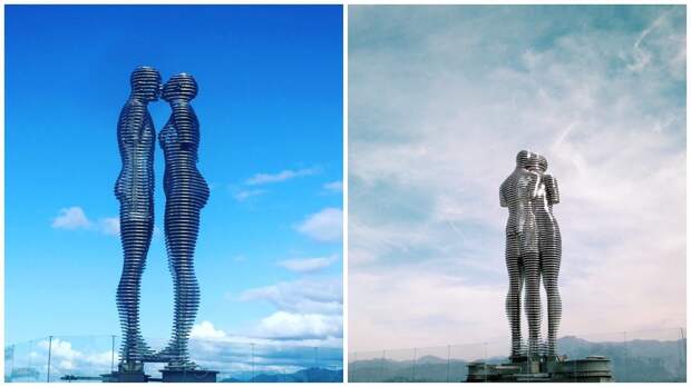 Скульптура любви «Али и Нино» грузия, достопримечательности, путешествия
