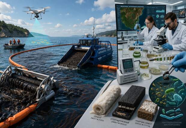 Роспатент представил разработки для очистки от нефти морских акваторий