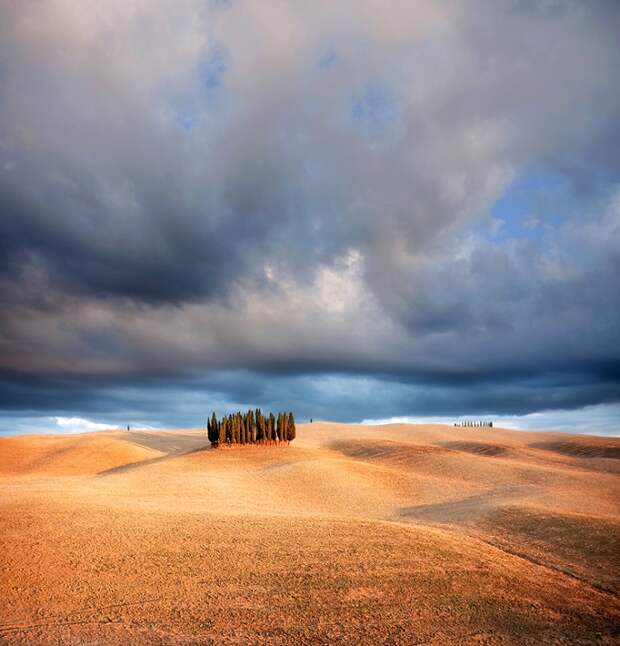Живописные поля Тосканы. Италия. Фото