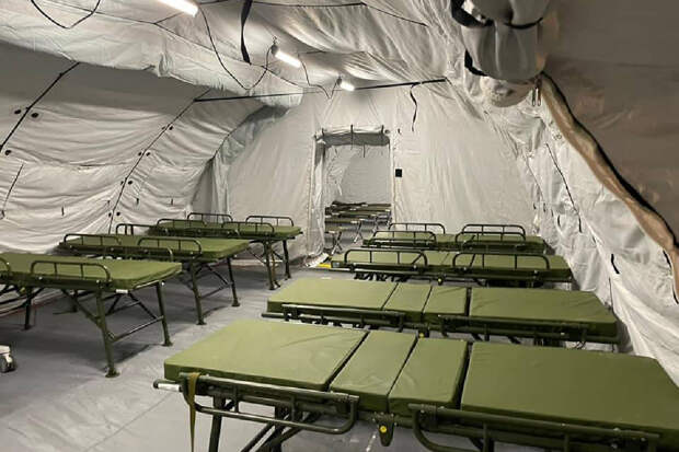 Военные медики ЮВО в ходе тренировки развернули полевой госпиталь на полигоне Алагяз