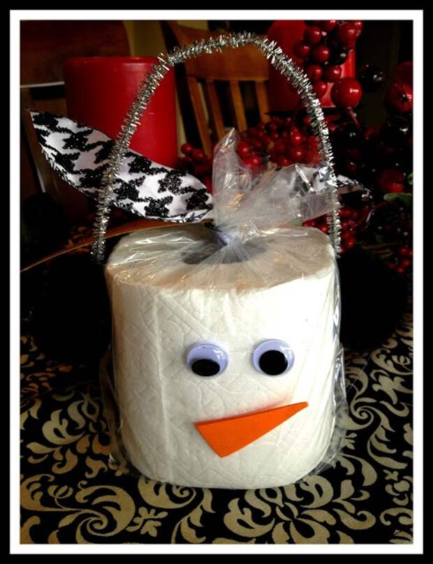 Cute Toilet Paper Christmas Gift idea. Money is scarce and times are hard. So I'm giving you this instead of a card. Something to use, something to share, so bottoms up, just cause we care. Merry Christmas