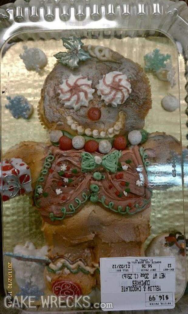 кошмарные рождественские торты, смешные рождественские торты, неудачные торты на рождество