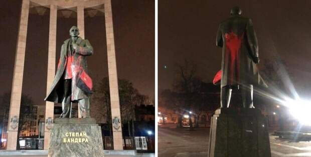 4 года заключения дали студенту, облившему краской памятник Бандере во Львове