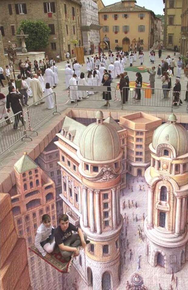 Часто 3d рисунки на асфальте позволяют любому желающему Часто 3d рисунки на асфальте позволяют любому желающему