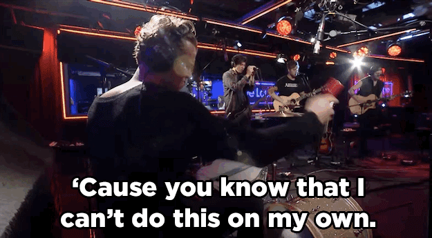 Oh, and they totally SLAYED the harmonies while Ashton rocked the percussion.