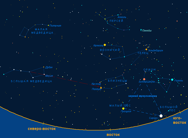 Созвездие орион карта неба